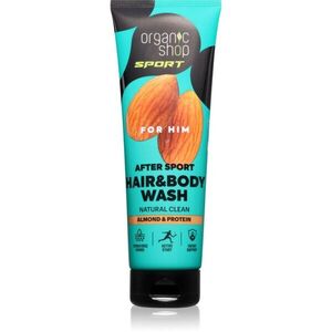 Organic Shop Sport Almond & Protein sprchový gel na tělo a vlasy pro muže 200 ml obraz