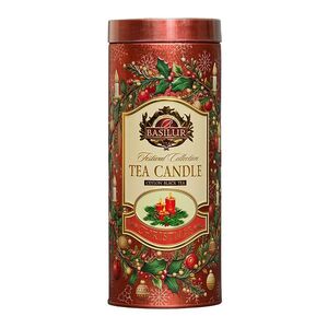 BASILUR Festival candle red edice černý čaj 75 g + čajová svíčka 11 g obraz