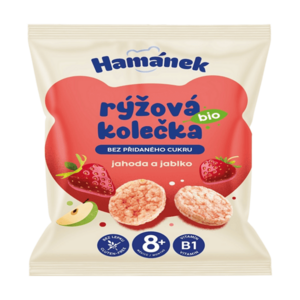 HAMÁNEK Rýžová kolečka jahoda a jablko BIO 35 g obraz