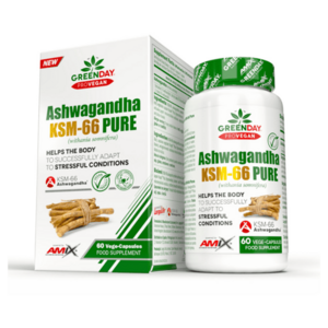 AMIX Greenday ProVegan Ashwagandha KSM-66 pure 60 kapslí obraz