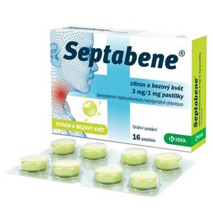 Septabene citron a bezový květ 3 mg/1 mg 16 pastilek obraz