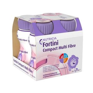 Fortini Compact Pro děti s vlákninou Jahoda 4x125 ml obraz
