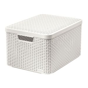 Curver Úložný box Rattan Style2 s víkem M 1 ks krémový obraz