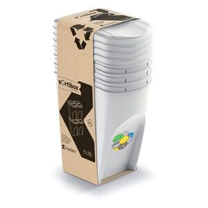Prosperplast Odpadkový koš SORTIBOX 4 x 35 l popelavý obraz