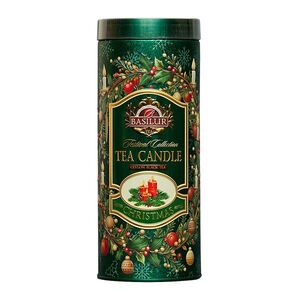 BASILUR Festival candle green černý čaj 75 g + čajová svíčka 11 g obraz