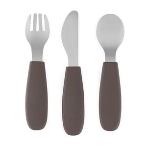 Petite&Mars Take&Match Stainless Steel Cutlery Set příbor pro děti Bitter Cocoa 12m+ 3 ks obraz