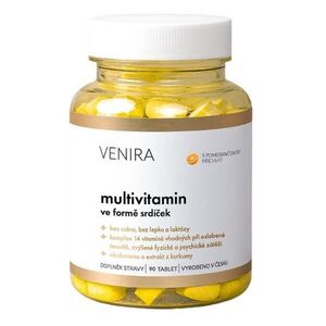 Venira Multivitamin ve formě srdíček pomeranč 90 tablet obraz
