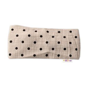 Baby Nellys Letní čelenka, bandana, mušelín, Puntík, cappuccino vel. 104/110 obraz