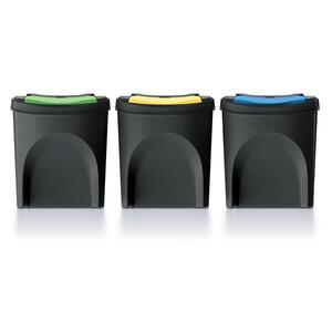 Prosperplast Odpadkový koš SORTIBOX 3 x 25 l recyklovaný černý obraz