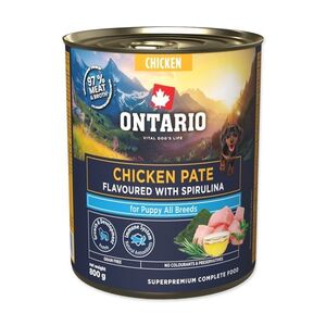 Ontario Puppy kuřecí pate s příchutí spiruliny konzerva 800 g obraz