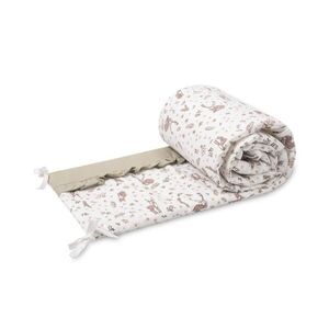 SENSILLO Mantinel do postýlky Forest Beige bavlněný s volánem 180 × 30 cm obraz