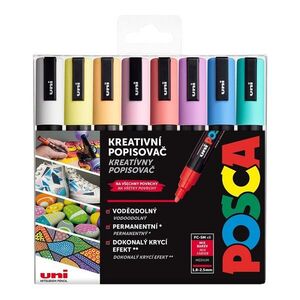 Posca Sada akrylových popisovačů - PC-5M, 1, 8 - 2, 5 mm, pastelové barvy (8 ks) obraz