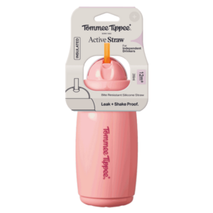 Tommee Tippee Hrneček s brčkem Active 12m+ 266 ml růžový obraz