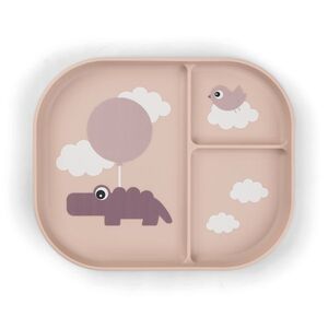 Done by Deer dělený talíř Foodie Happy clouds, růžový obraz