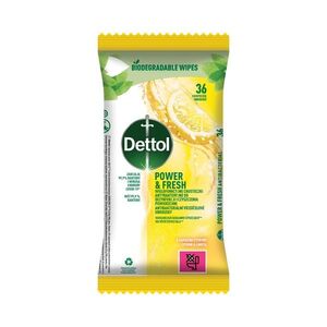 Dettol Power & Fresh antibakteriální víceúčelové ubrousky Citron a limeta 36 ks obraz