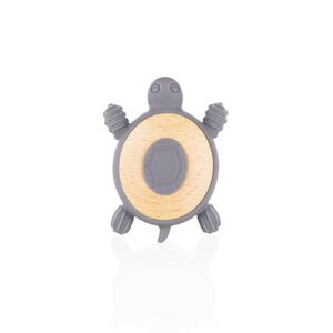 Zopa Silikonové dřevěné kousátko Turtle, Dove Grey 2 obraz