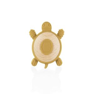 Zopa Silikonové dřevěné kousátko Turtle, Mustard Yellow 4 obraz