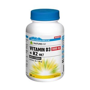 NATUREVIA Vitamin D3 3000IU + K2 MK7 60 kapslí obraz