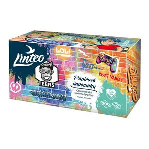 Linteo TEENS Papírové kapesníky 2vrstvé box 200 ks obraz
