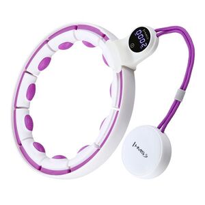 HMS Masážní hula hoop HHM17 se závažím, magnety a počítadlem bílá/fialová obraz