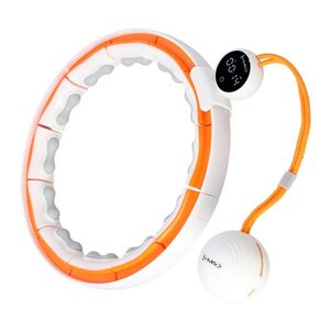 HMS Masážní hula hoop HHM21 se závažím, magnety a počítadlem bílá/oranžová obraz