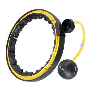 HMS Masážní hula hoop HHM21 se závažím, magnety a počítadlem černá/žlutá obraz
