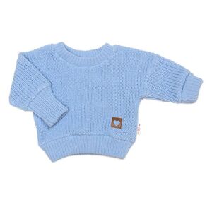 Baby Nellys Rostoucí oversize pletený svetřík pro miminko, sv. modrý vel. 68/74 obraz