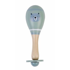 Adam Toys Dřevěné chrastítko rumba koule medvěd - šedá obraz
