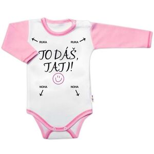 Baby Nellys Body dlouhý rukáv s vtipným textem, To dáš Tati!, vel. 86, holka obraz