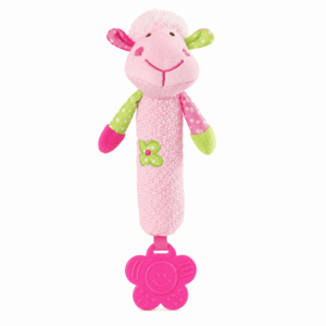 Babyono Plyšová hračka s pískátkem a kousátkem Sweet Lambie - růžová obraz