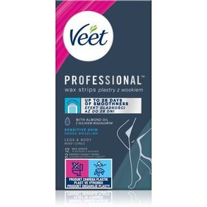 Veet Professional Sensitive Skin voskové depilační pásky pro citlivou pokožku 12 ks obraz