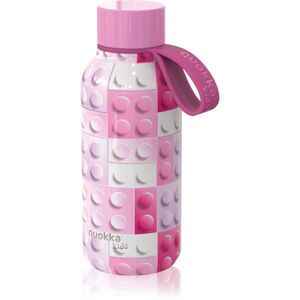 Quokka Solid Kids termoláhev s poutkem Pink Bricks 1 ks obraz