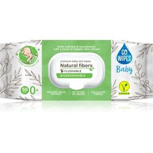 GoWipes Baby Natural Fibers dětské jemné vlhčené ubrousky pro citlivou pokožku 0+ 50 ks obraz
