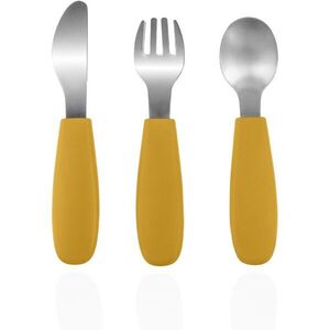 Zopa Silicone Children's Cutlery příbor pro děti 6 m+ Mustard Yellow 3 ks obraz