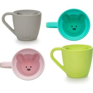 Melii Silicone Bear Mug hrnek Blue & Mint 2x145 ml obraz