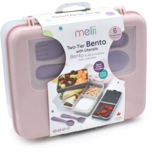Melii Bento Box svačinový box Pink, Purple, Gray 1446 ml obraz