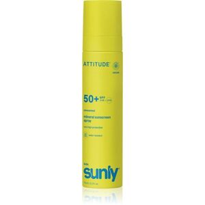 Attitude Sunly Kids Mineral Sunscreen Spray SPF 50+ minerální sprej na opalování bez parfemace SPF 50+ 75 ml obraz