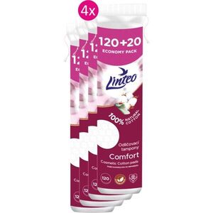 Linteo Natural Cotton Pads vatové tampónky 120 + 20ks x 4 obraz