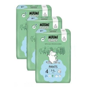 MUUMI BABY Walkers 4 Maxi 7-11 kg měsíční balení kalhotkových eko plen 120 ks obraz