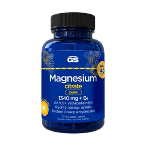 GS Magnesium citrate pure 1340 mg + B6 70 + 40 tablet + NAVÍC obraz