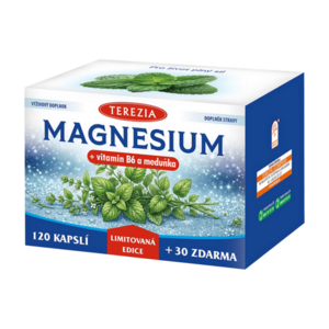 TEREZIA MAGNESIUM+vitamin B6 a meduňka kapslí 120+30 Limitovaná edice obraz