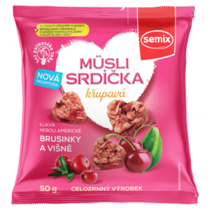 SEMIX Müsli srdíčka křupavá s brusinkami a višněmi 50 g obraz