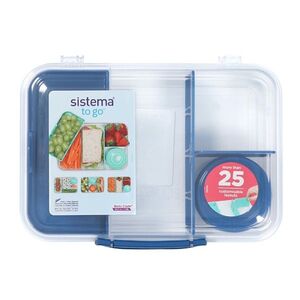 SISTEMA To go tříkomorová krabička s nádobou a miskou modrá 1, 48 l obraz