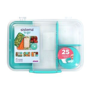 SISTEMA To go tříkomorová krabička s nádobou a miskou zelená 1, 48 l obraz