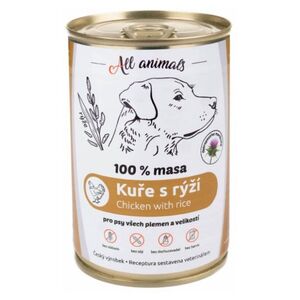 ALL ANIMALS konzerva kuřecí mleté s rýží pro psy 400 g obraz