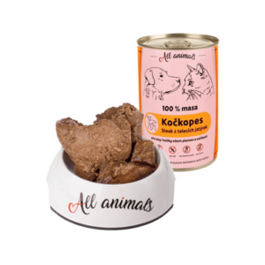 ALL ANIMALS Kočkopes telecí játra steak konzerva pro psy a kočky 400 g obraz