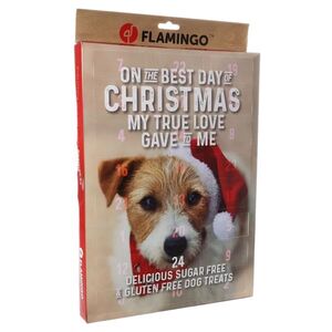FLAMINGO Adventní kalendář s pamlsky pro psy 295 g obraz