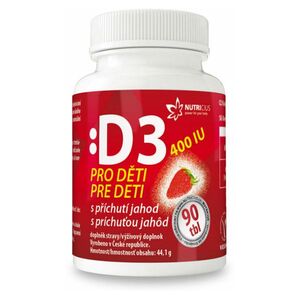NUTRICIUS Vitamín D3 400IU pro děti jahoda 90 tablet obraz