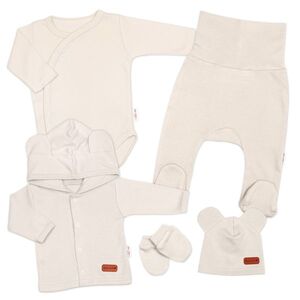 Baby Nellys 5D Bavlněná souprava pro miminko do porodnice Nature, ecru, 56 obraz