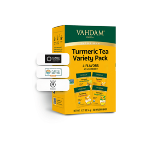 VAHDAM Turmeric tea variety pack bylinný čaj 20 sáčků obraz